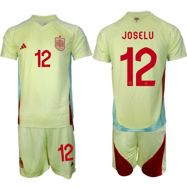 Men's Spain Team #12 Joselu 2024-25 Yellow Away Soccer Jersey Suit,We sell and wholesale Men's Spain Team #12 Joselu 2024-25 Yellow Away Soccer Jersey Suit on line form chian!